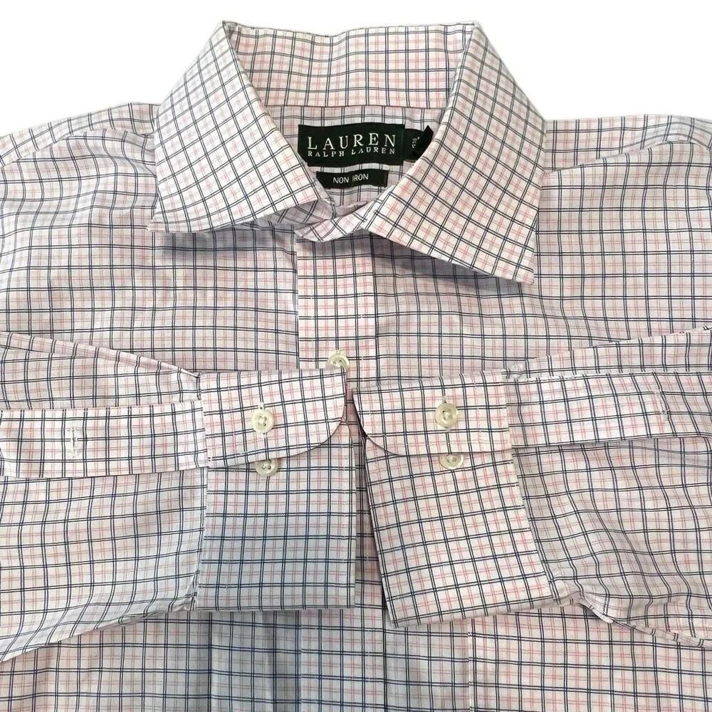 Lauren Ralph Lauren Men's Plaid Non Iron Button Up Shirt Multicolor Size 16 1/2
